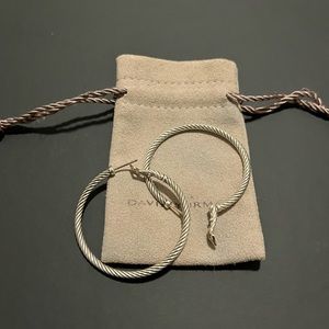 David Yurman silver classic cable hoop earrings